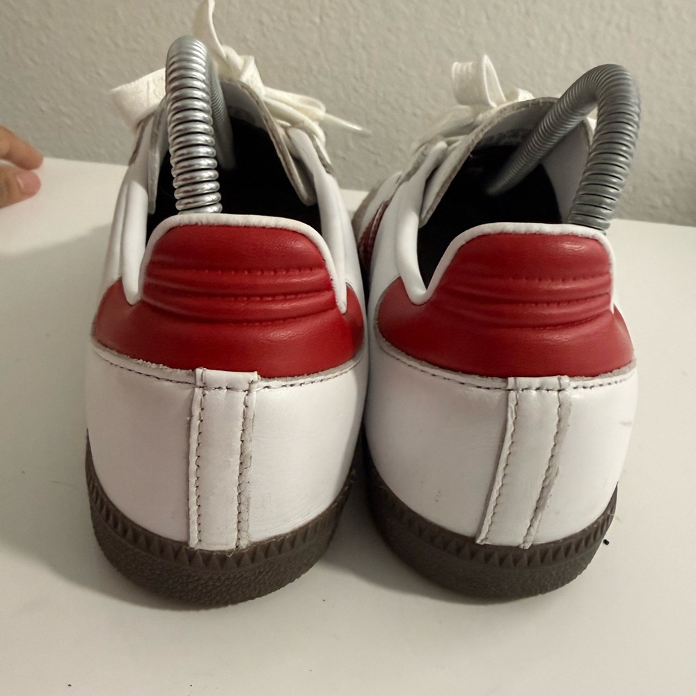 adidas Samba OG White with Bright Red Stripes - Picture 5 of 7